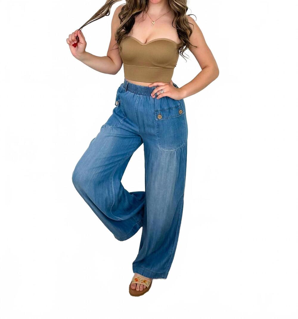 NEW ODDI believing in it high-rise wide leg jeans in medium wash denim